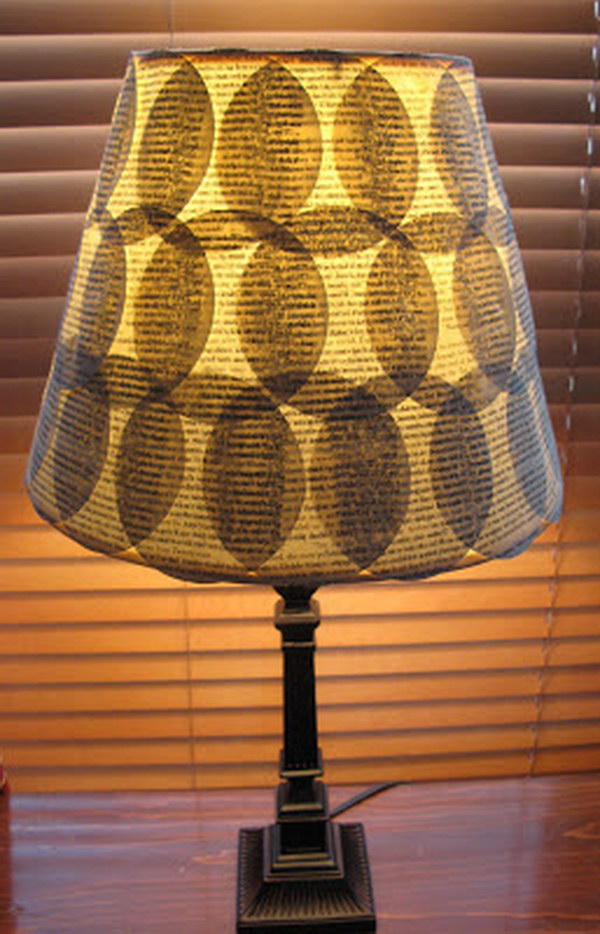 Diy Old Book Pages Lampshade 