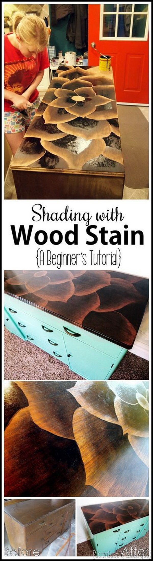Using Stain To Make Artwork on Furniture. 