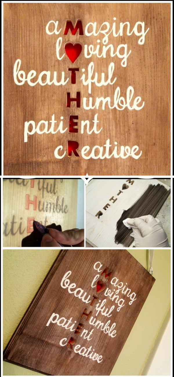 Meaningful DIY Plaque Wall Art for Mom. 