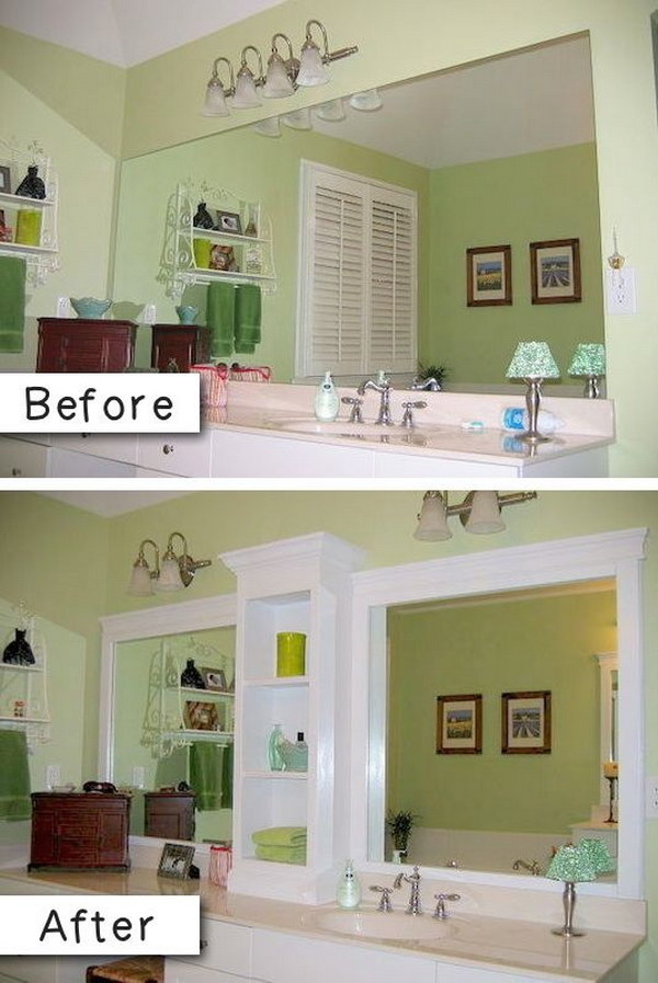 Add Molding to a Boring Bathroom Mirror. 