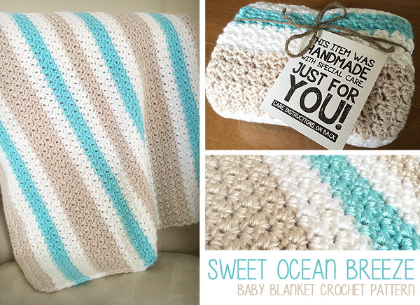 Sweet Ocean Breeze Baby Blanket. 