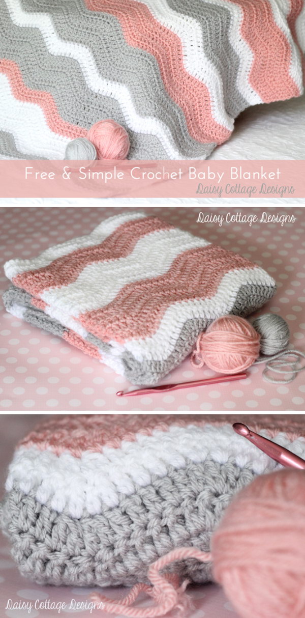 Peppy Pink Baby Blanket Crochet Pattern. 
