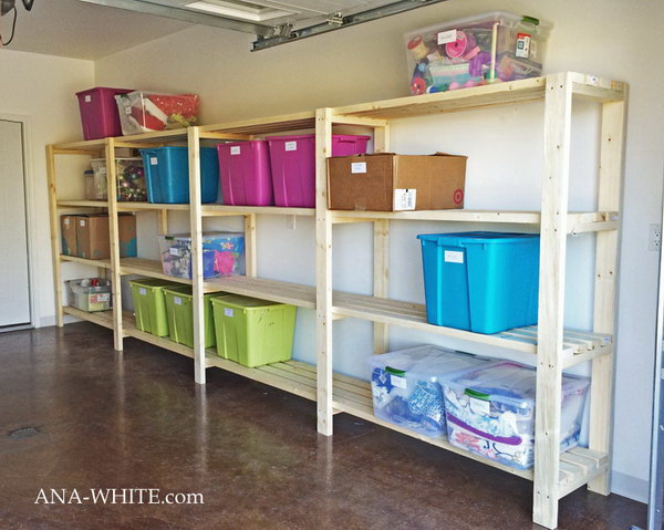 DIY 2x4 Garage Shelving. 