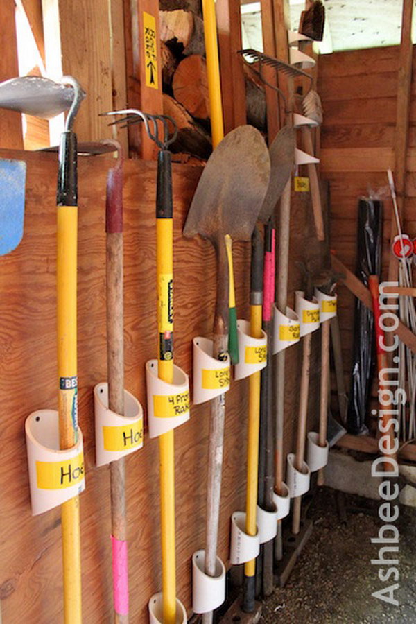 PVC Pipe Garden Tool Organizers. 