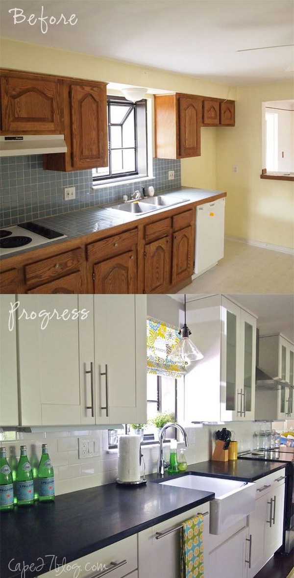 Kitchen Makeover with Soapstone Counter Tops, Adelle Cabinets and Paint Color Change. 