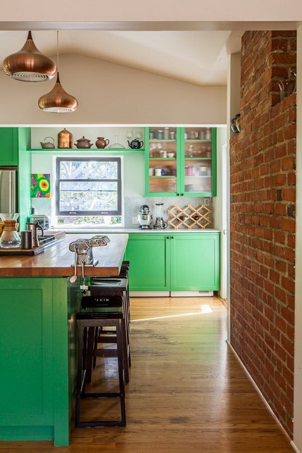 Kelly Green Kitchen Cabinets. 