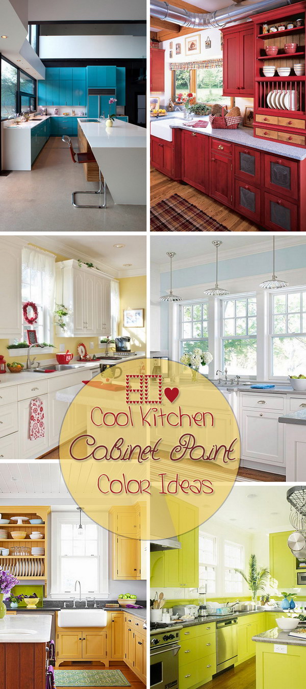 Lots of Cool Kitchen Cabinet Paint Color Ideas! 