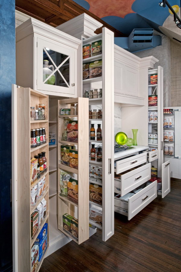 Pantry with Recessed panel Cabinets. 