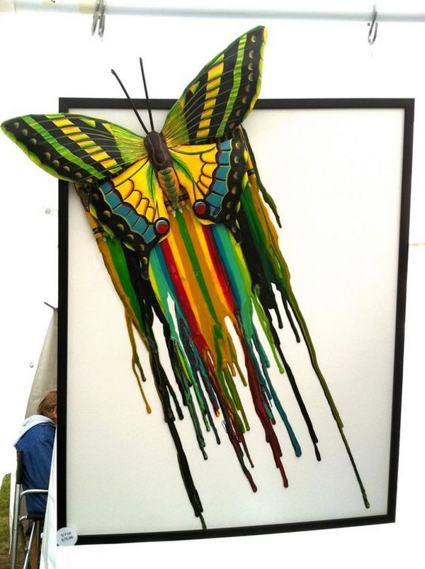 Butterfly Melted Crayon Art. 