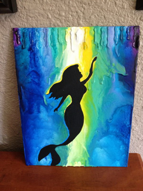 The Little Mermaid  Melted Crayon Art. 