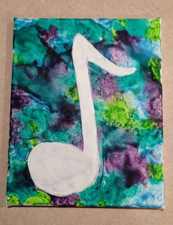 Melted Crayon Art Music Note. 