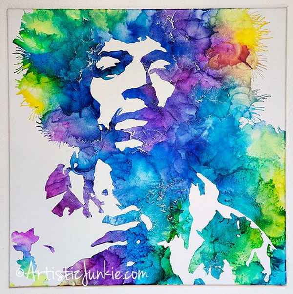 Jimi Hendrix Crayon Art DIY. 