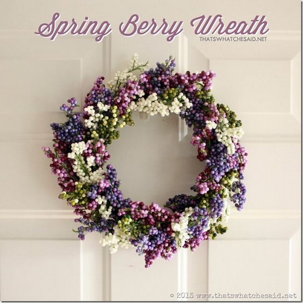 DIY Spring Berry Wreath 