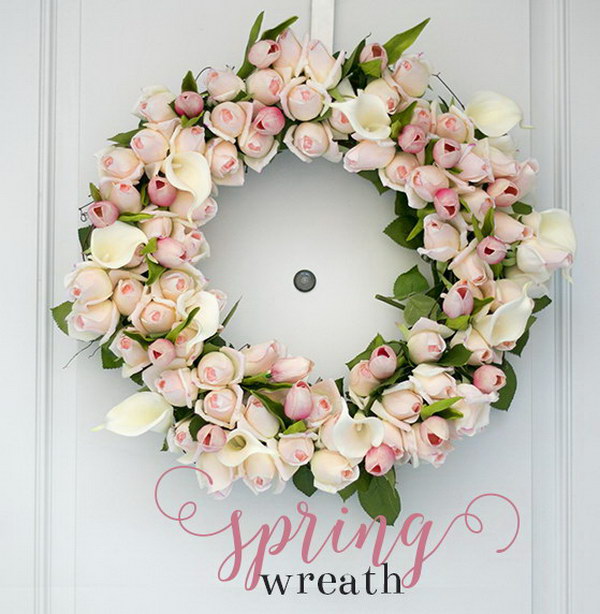 DIY Spring Rosebud Wreath 