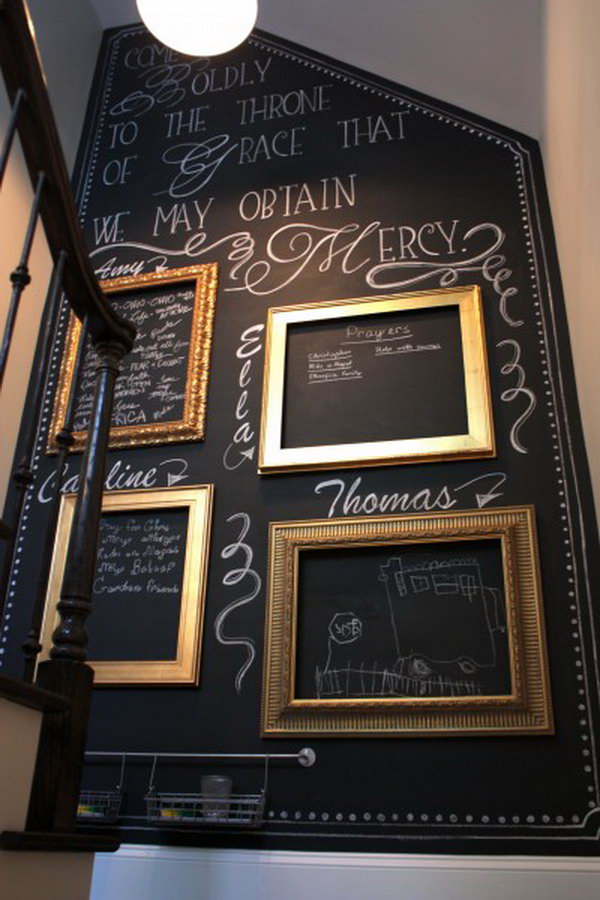 DIY Budget friendly Chalkboard Paint Wall. 