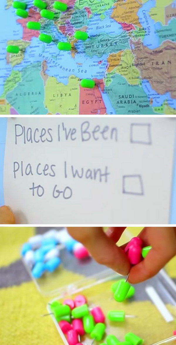 DIY Places I Want to Go Map 