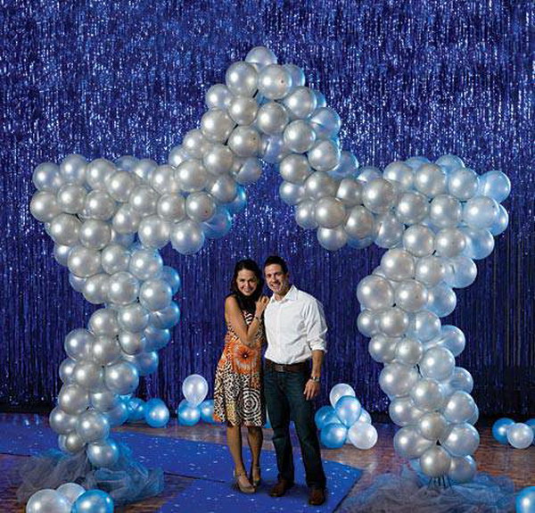 Celestial Star Shaped Balloon Arch. 