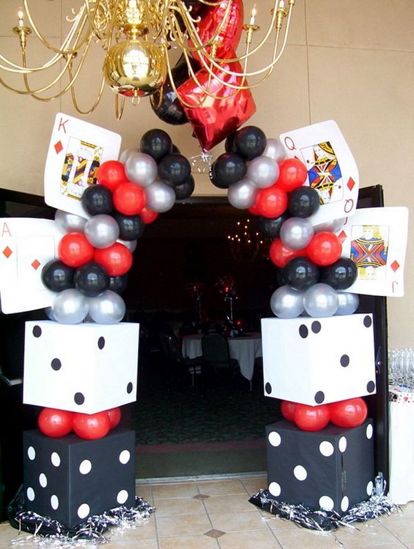 Balloon Arch for Casino Theme Party. 