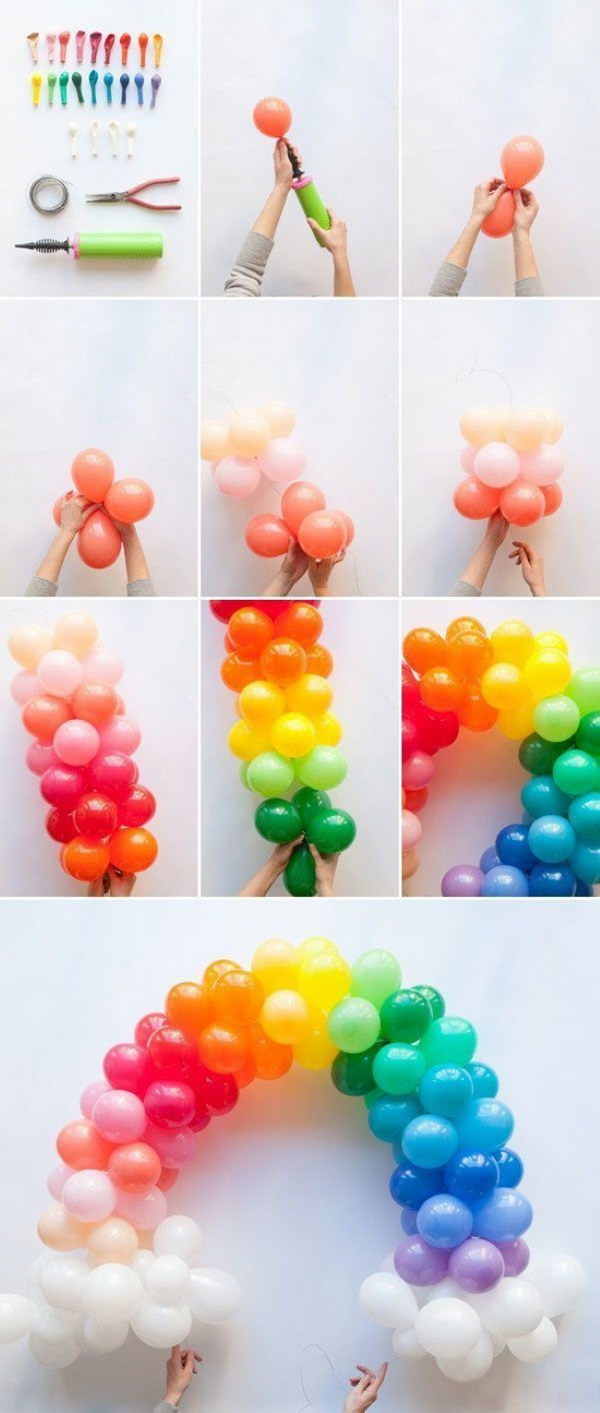 DIY Mini Rainbow Balloon Arch. 