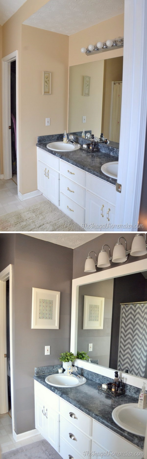 Easy Bathroom Mirror Makeover. 