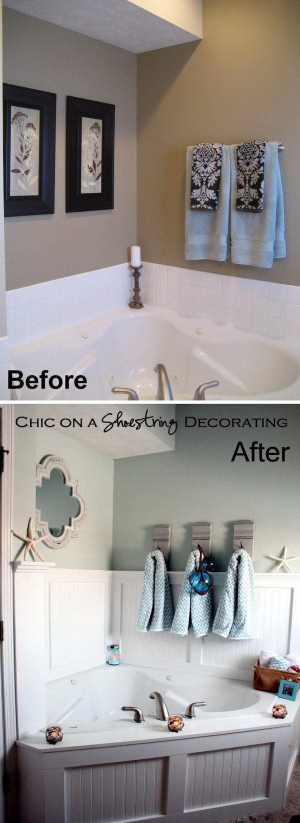 Beachy Bathroom Makeover. 