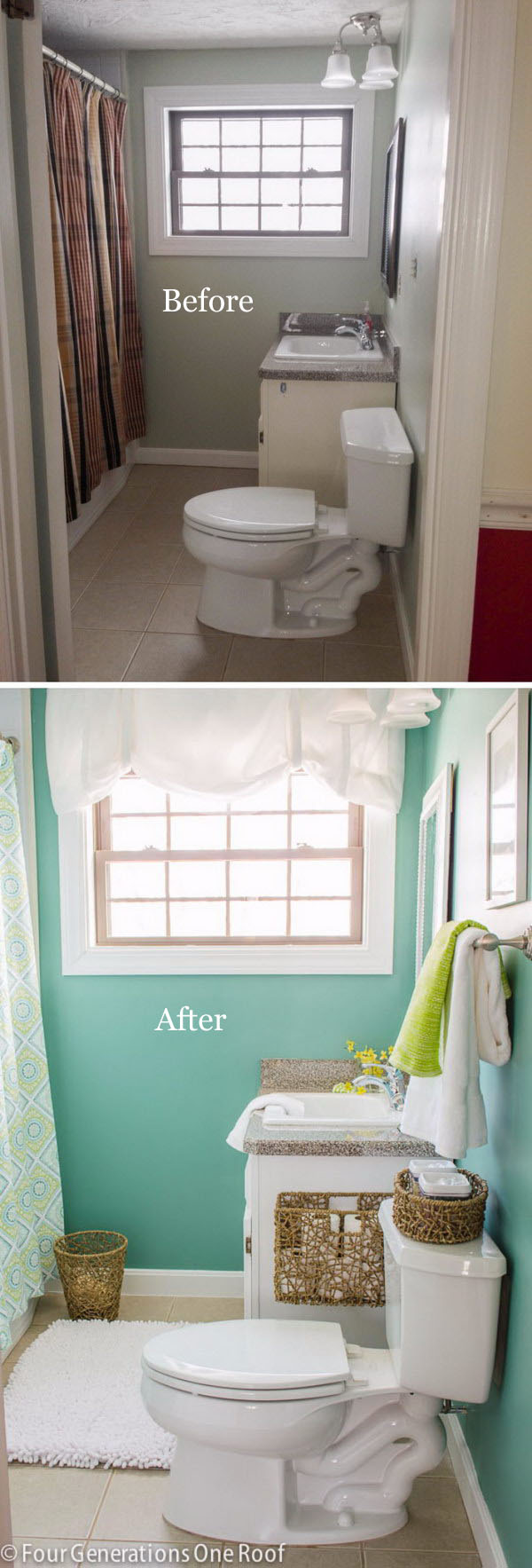 From Brown to Green Spa Bathroom Makeover. 