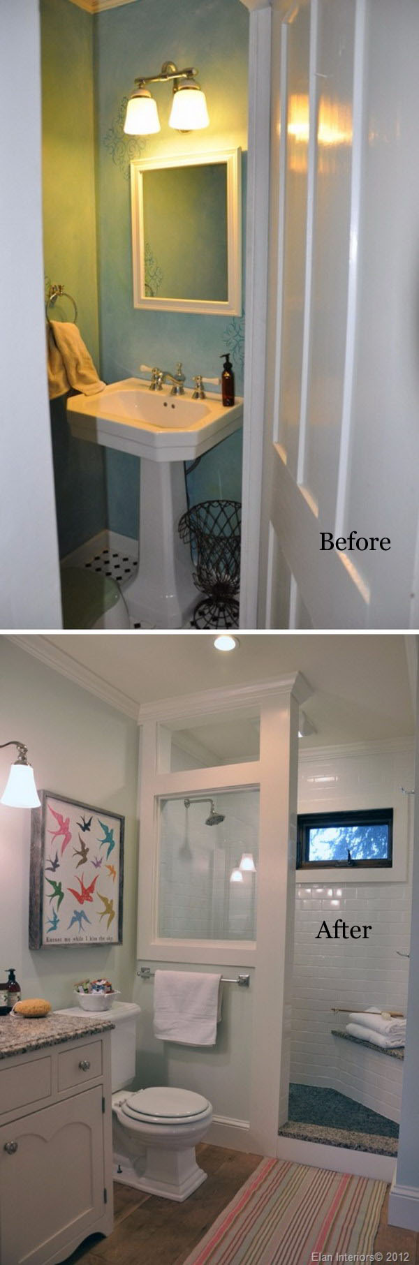 Before and After Farmhouse Bathroom Remodel. 