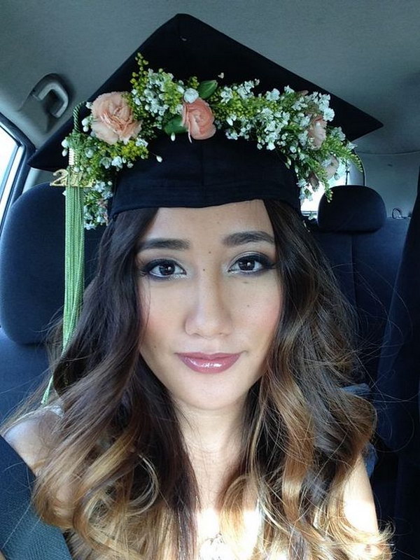 Flower Crown Graduation Cap 