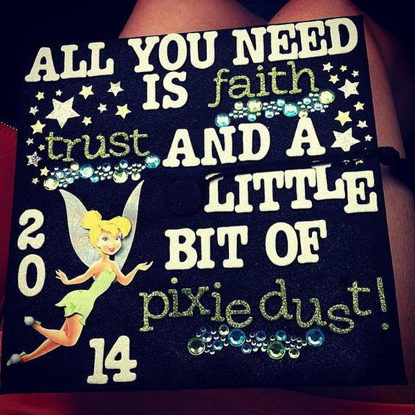 Tinker Bell Inspired Graduation Cap 