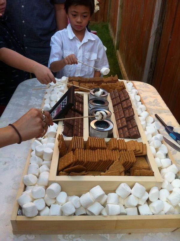 DIY S'mores Bar for a Reception. 