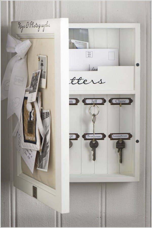 Memo Board Key and Mail Storage Cabinet . 