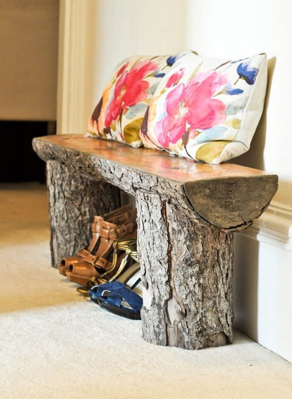 Salvaged Tree Bench. 