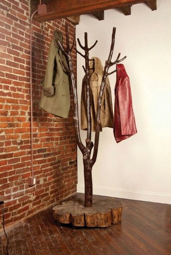 DIY Tree shaped Coat Rack. 