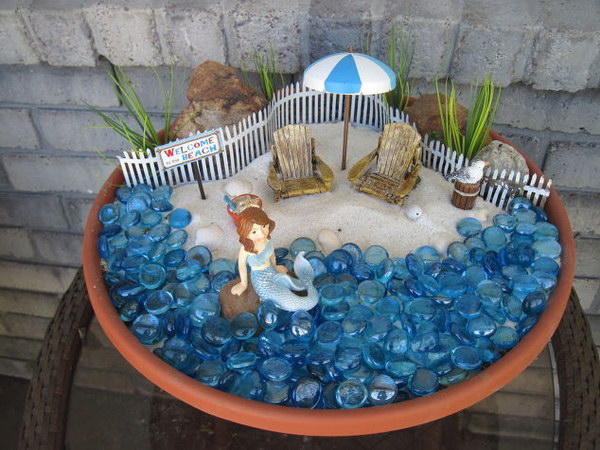 DIY Beach Themed Fairy Garden 