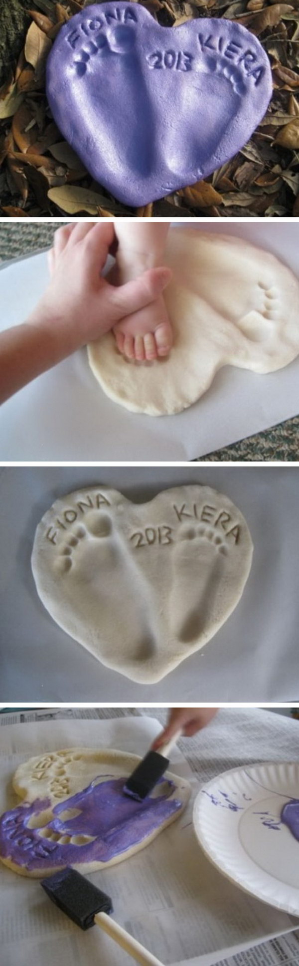 Father's Day Salt Dough Footprint Heart. 
