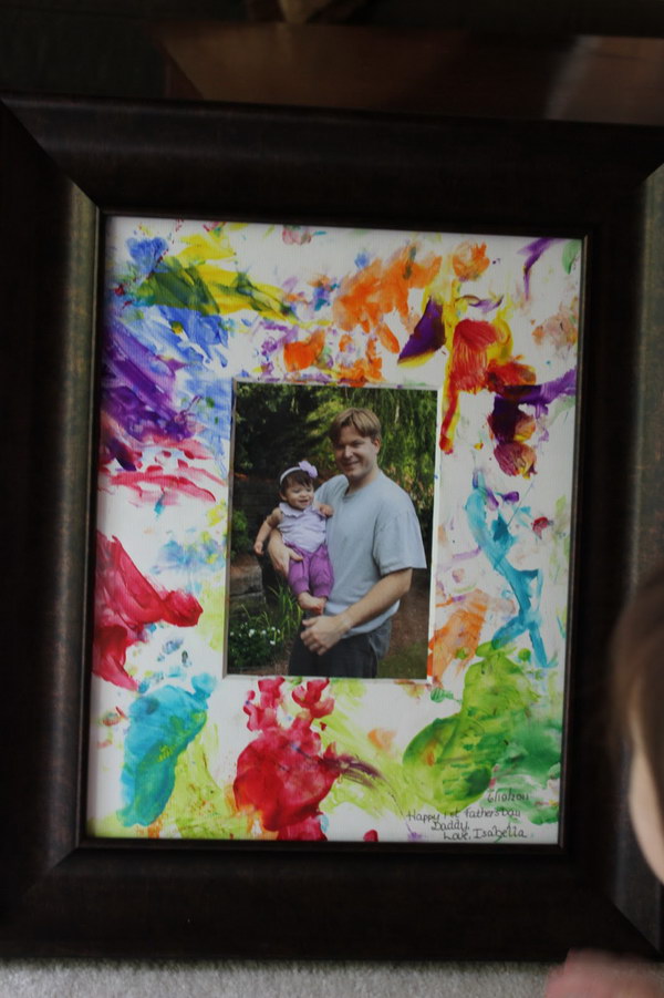 Father's Day Finger Painted Picture from Toddlers 