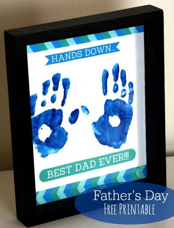 Hands Down Best Dad Handprint Frame 