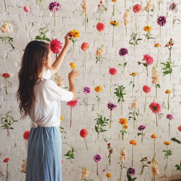 DIY Fresh Flower Wall 