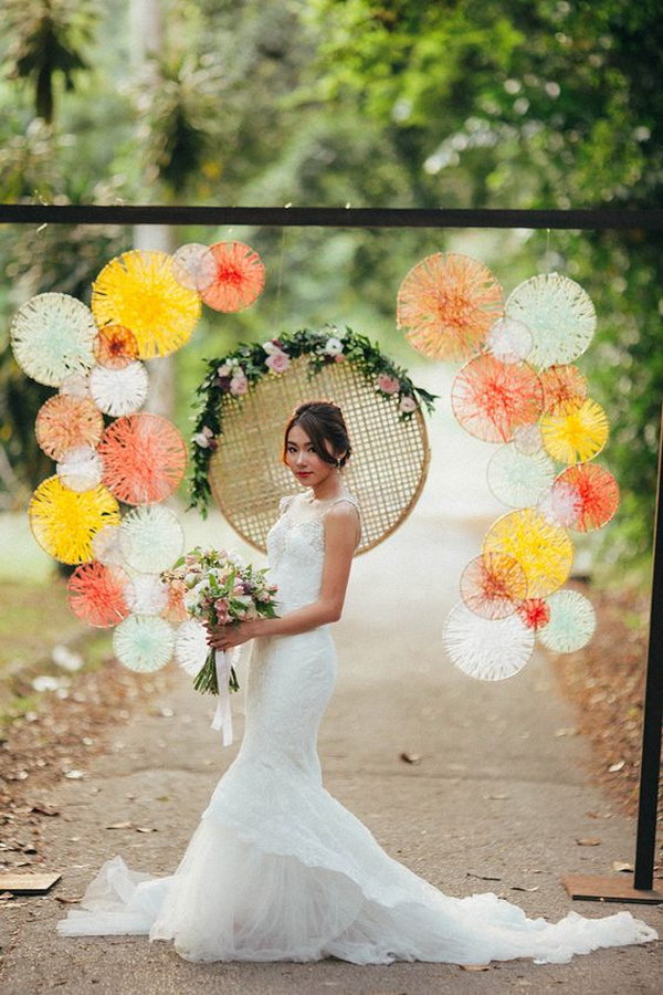 Willow Hoops With Criss Crossed String Art Photo Booth Backdrop 