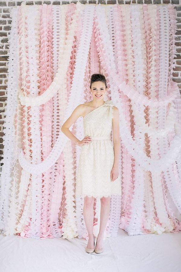Elegant Pink Streamers Photo Booth Backdrop 