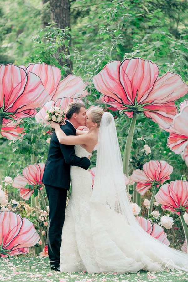 Oversized Paper Flowers Photo Booth Backdrop 
