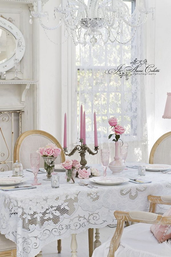 Romantic Shabby Chic Dining Room With Awesome Details. 