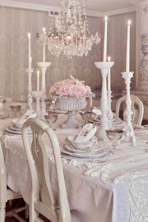 This Shabby Chic Dining Room Will Be A Very Romantic And Cozy Place For Enjoying Dinner. 