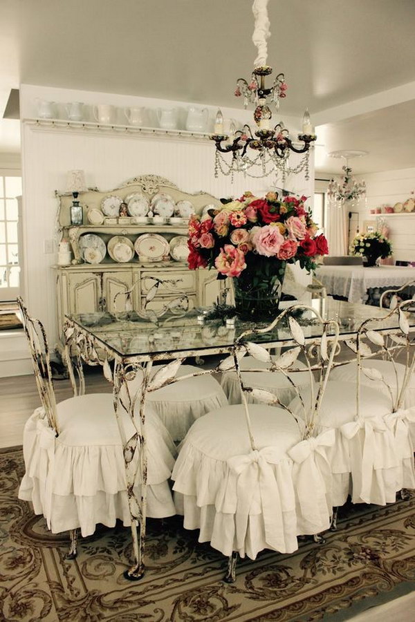 Beautiful Shabby Chic Ruffled Slipcovers. 