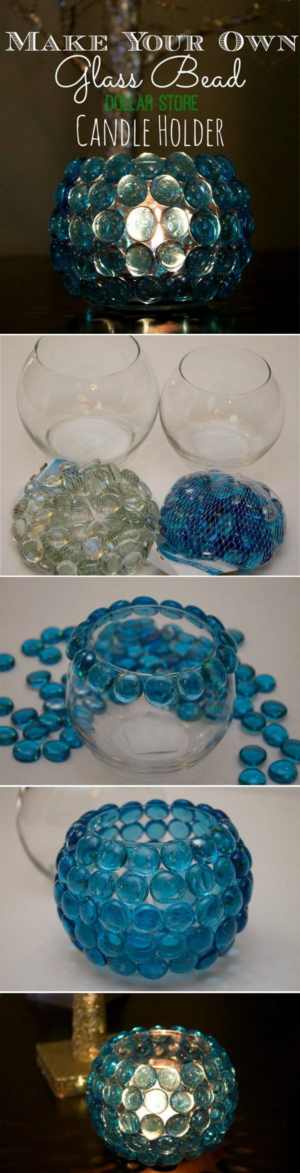 DIY Candle Holder Wedding Centerpieces With Glass Bead 