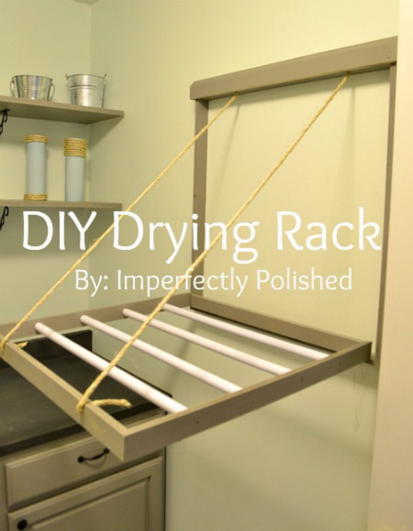 This DIY drying rack would be great especially if your laundry room is small. 