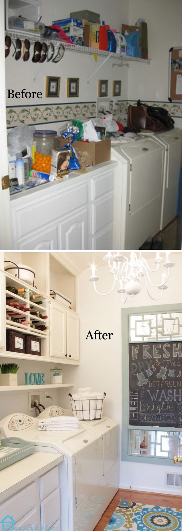 Pretty Well Organized Laundry Room with Lots Of Storage Space: DIY Makeover. 