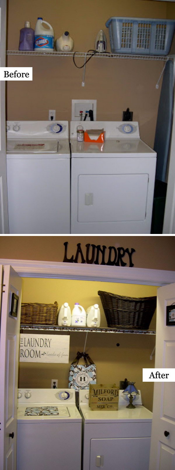 A Dark, Dated Laundry Room Makeover. 