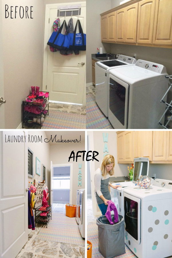 Laundry Room Makeover with The Land of Nod. 