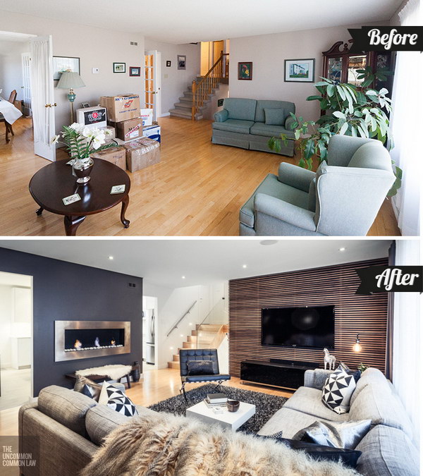 Awesome Before and After Living Room Makeovers Noted List